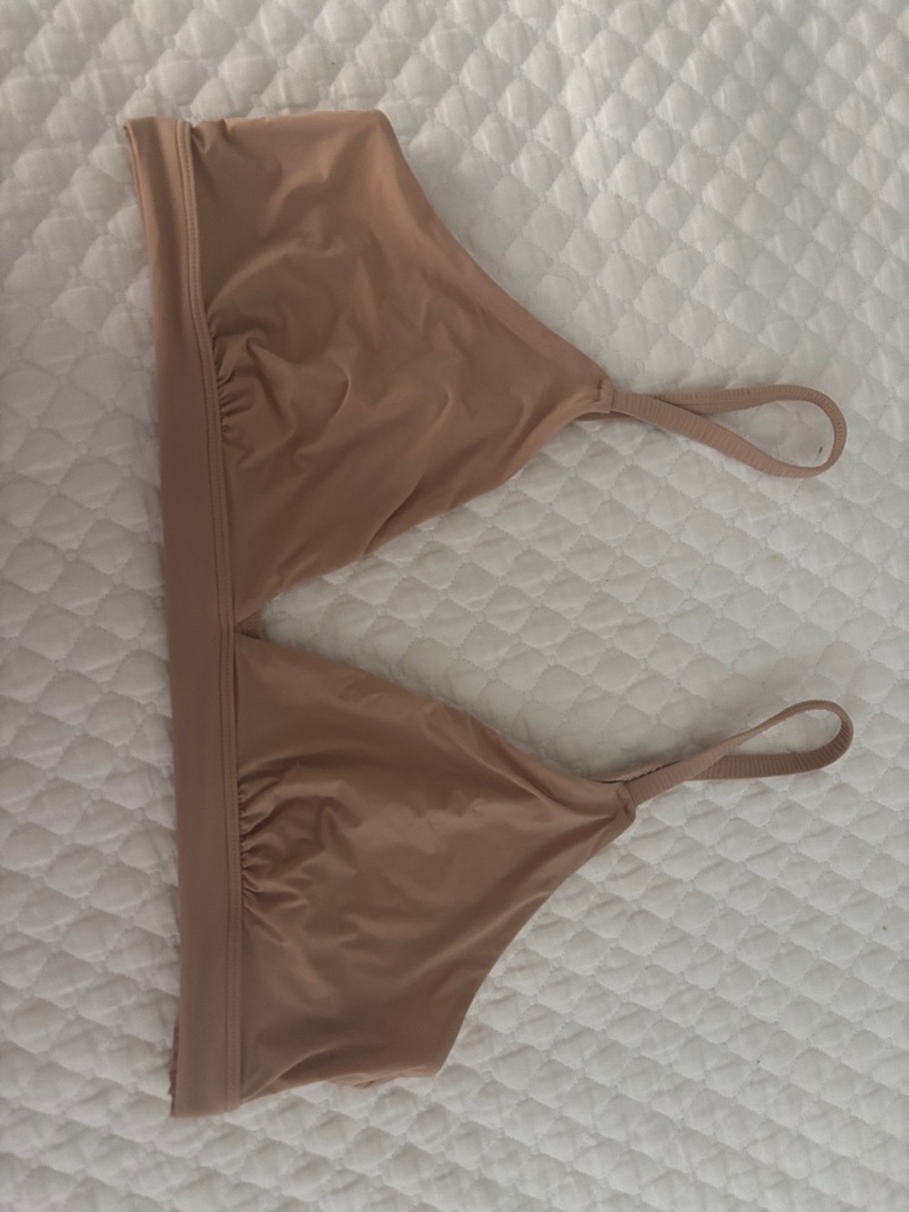 Fabletics Nude/Tan Wireless Triangle Bralette